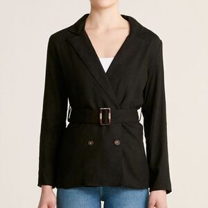 Charlie Holiday Oasis Blazer Belted Linen 4 NWT